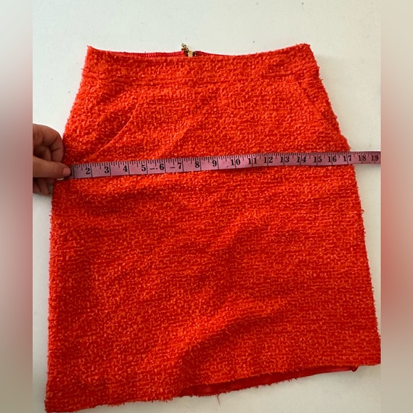 Kate Spade Orange Textured Gold Back Zip Hardware Women’s Pencil Skirt Size 4 - Picture 14 of 15